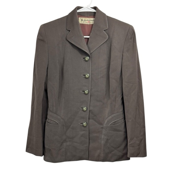 Vintage 40s Womens 5 Button Fitted Blazer Jacket M Pasternak - Picture 1 of 10